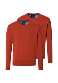 redmond - Pullover 2er Pack Basic - Braun