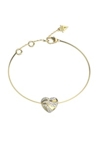 GUESS IN MY HEART - Damen Armband "Heart Lock", Edelstahl - GELBGOLD