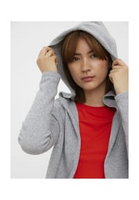 VERO MODA® - Strickjacke, Kapuze, Melange, für Damen - 178994 LIGHT GREY