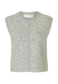 SELECTED FEMME - Strickjacke, ärmellos, Wollanteil, für Damen - 178992 LIGHT GREY