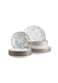 MÄSER Teller Set, Porzellan Olive - Olive - blau