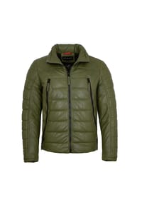 JILANI - Herren Lederjacke Steppjacke Lammnappa grün - olive