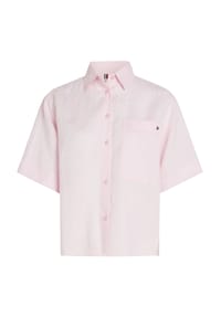 TOMMY HILFIGER - Leinenhemd, Blusenkragen, für Damen - C1O BLUE