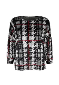 Alba Moda - Shirt mit Hahnentrittdessin - schwarz