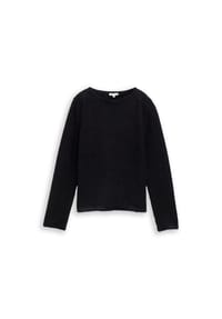TOM TAILOR - Pullover - black stripe with featheryarn