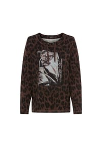 olsen - Sweatshirt mit Panneaux-Dessin und Rundhalsausschnitt - Coffee Bean