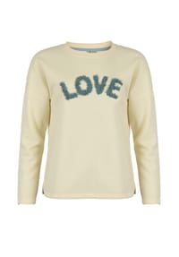 ROADSIGN® australia - Damen Sweatshirt Botanica mit 3D Blütenoptik & Rundhalsausschnitt - gelb