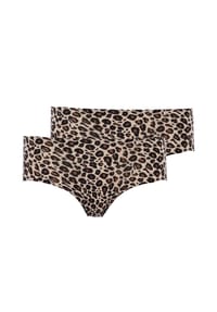 CHANTELLE - Damen Shorty-Slip 2er Pack - SoftStretch, nahtlos, unsichtbar, Muster - Schwarz/Nude