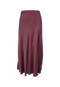 Seasons of April - Rock LILLY SATIN Damen Satin Midi Rock, One Size - Bordeaux