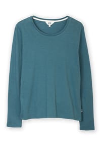 KITE - Damen Sandford Ausbrenner Jersey Shirt Stahl Bio-Baumwolle - Blau