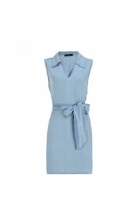 freshlions - Blusenkleid Feelija mit stilvollem Bindeband - dark blue
