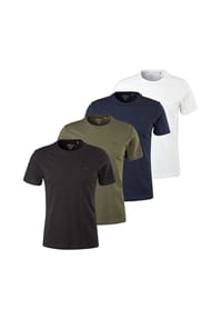 s.Oliver - Herren T-Shirt, 4er Pack - Basic, Rundhals, Baumwolle, einfarbig - Dunkelblau