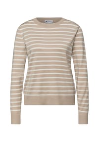 Street One - Pullover, Rippbündchen, für Damen - 26667 COTTON BEIGE