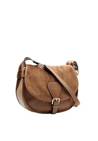 collezione alessandro® - Schultertasche Roxy Made in Italy, Echt Leder - braun