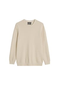 Marc O'Polo - Herren Strickpullover - Piqué-Struktur, Rundhals, Regular Fit, Cotton - Beige