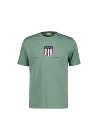 GANT - Herren T-Shirt - REGULAR ARCHIVE SHIELD, Rundhals, kurzarm, Baumwolle, Print - Blau
