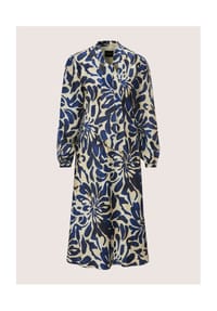MADELEINE - Elegantes Viskosekleid mit Blumenmuster - marine / berber