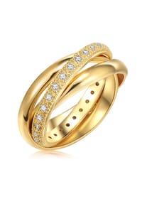 Luluandjane - Damen Ring aus Messing in Gelbgold mit Zirkonia - gelbgold