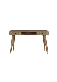 GINER & COLOMER - Schreibtisch aus Mangoholz, 130 cm, Retro-Modern-Stil - 76 x 130 x 50 - Braun