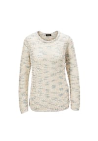 GOLDNER - Effektvoller locker gestrickter Bändchengarnpullover - hellblau