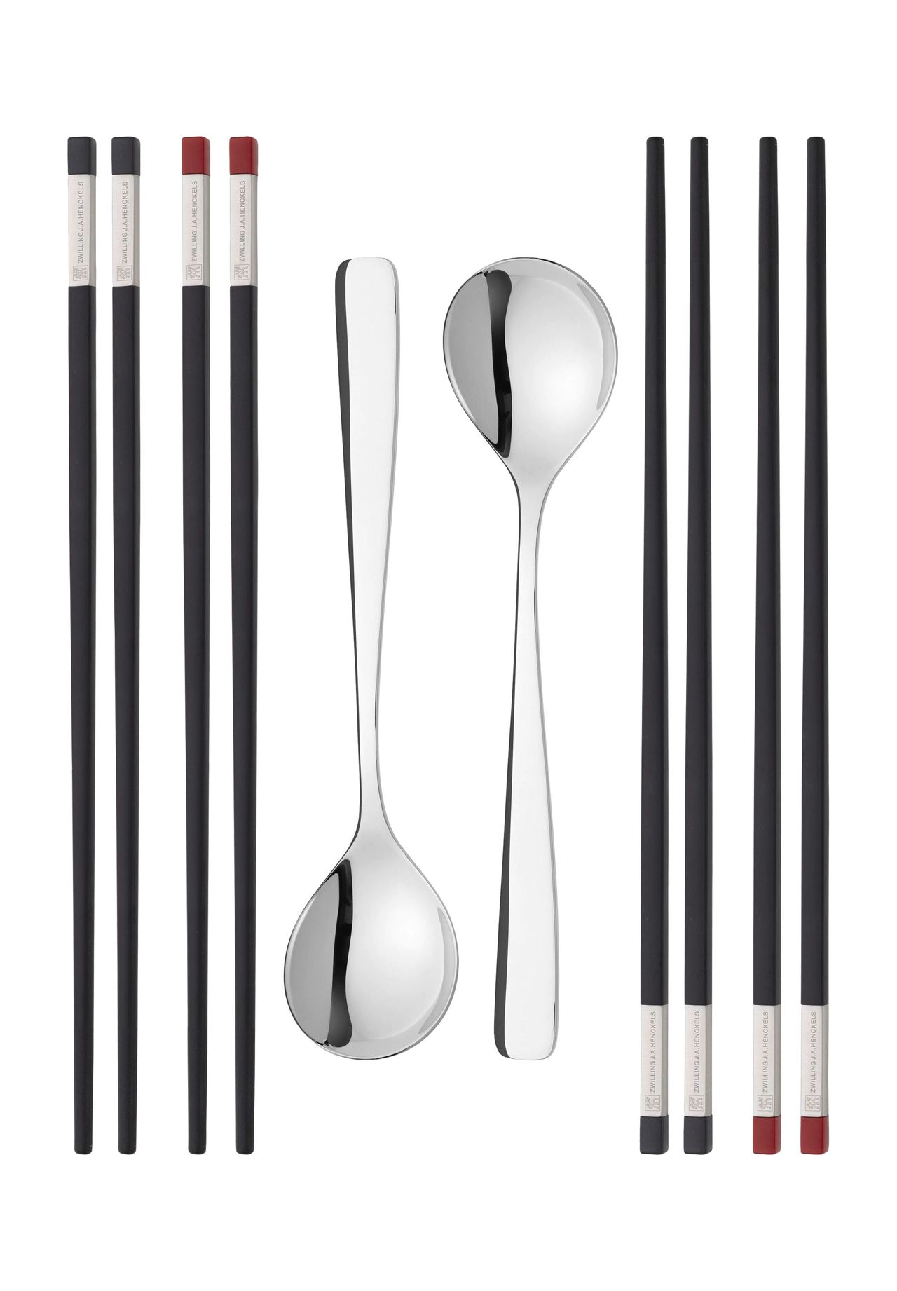Zwilling Silber Essstäbchen-Set – 4 Paar Mit 2 Löffeln, Edelstahl & Pps, - Image 3