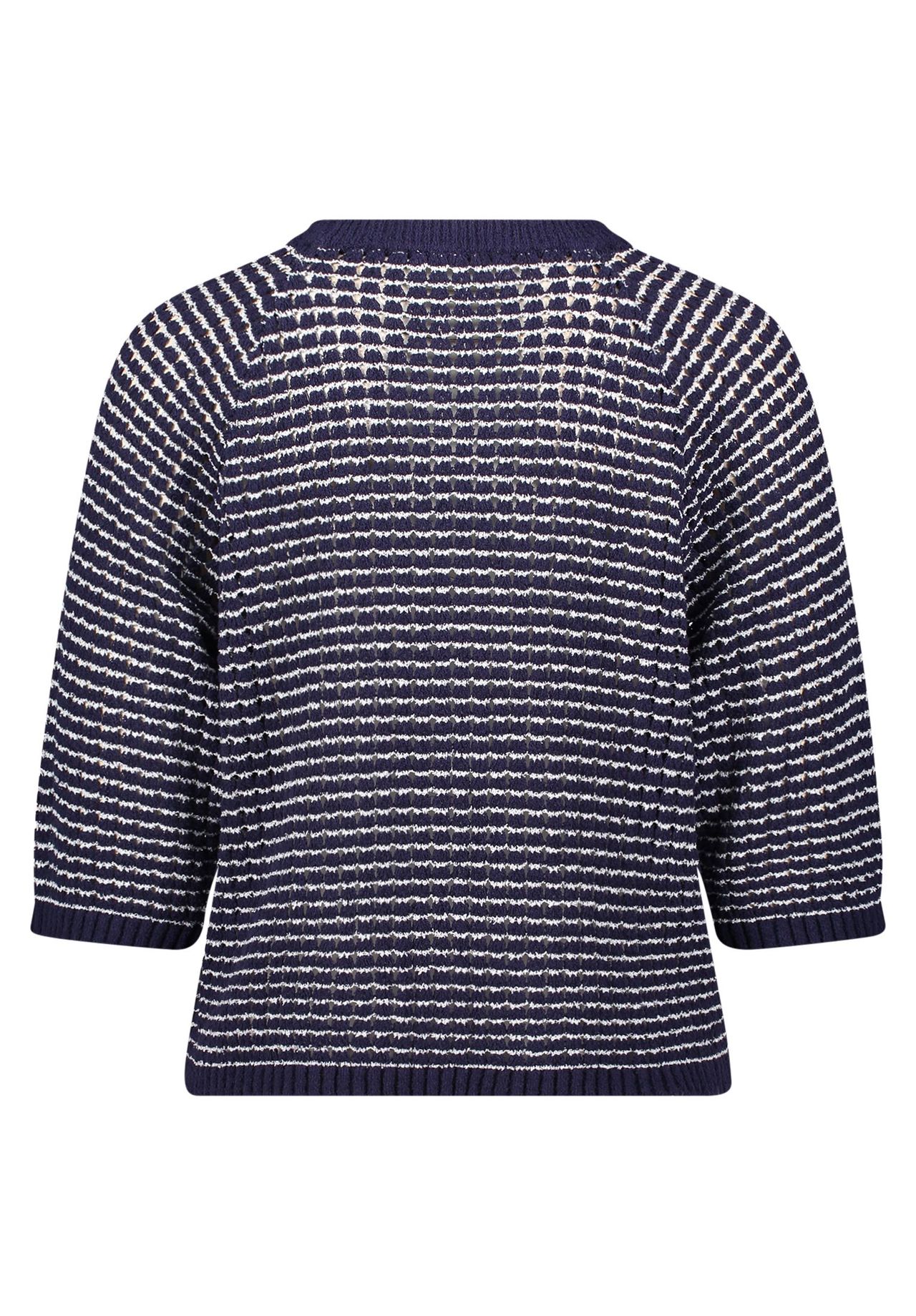 Cartoon Strickpullover Mit Rundhalsausschnitt, Blau, 36