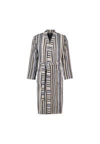 Cawö - Bademäntel Herren Kimono Streifen 6607 kiesel - 73 - grau