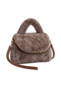 collezione alessandro® - Felltasche Smallfoot aus kuschelweichem Teddy - creme
