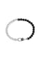 GIORGIO MARTELLO MILANO Armband Panzerkette, schwarzer Achat oder Perle, Silber 925 Bild 1