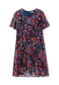 sheego - Chiffonkleid - marine-gemustert