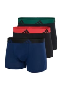 adidas - Active Flex Cotton Pants, kurz, 3er-Pack, für Herren - 000 BLACK