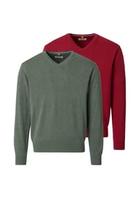 redmond - Pullover 2er Pack Basic - Braun