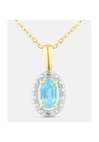 Diamant L'eternel - Kette mit Anhänger, mit Blautopas, 375 Gelbgold - gold