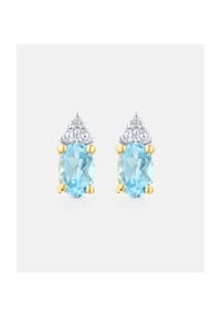 Diamant L'eternel - Ohrstecker, mit Blautopas, 375 Gelbgold - gold
