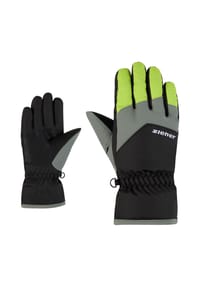 ziener - Fingerhandschuhe "Landoo Junior", wasserabweisend, für Kinder - 12.568 BLACK/LIME