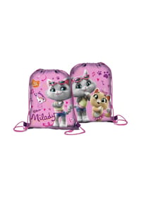COFI - 44 Cats Gymbag für Jungen und Mädchen für Alltag und Aktivitäten - Grau 35x1x25 cm