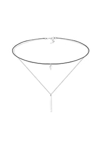 elli. - Halskette Choker Geo Dreieck Layer Minimal 925 Silber - Silber
