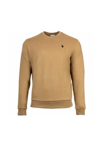 U.S. POLO ASSN. - Herren Sweatshirt - Fleece Brushed, Rundhals, Logo, Baumwoll-Mix - Beige