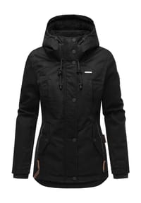 MARIKOO® - Winterjacke Bikoo - Black with black fur