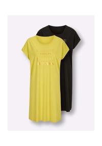 Witt - Sleepshirts - schwarz + limone