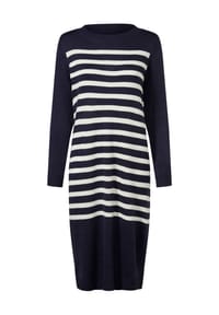 Sieh an! - Strickkleid - marine-ecru-geringelt