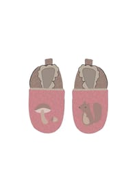 maximo® - Lauflernschuhe Eichhörnchen Anti-Rutsch-Sohle, Futter Kunstfell - ash rose/eichel