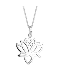 elli. - Halskette Lotusblüte Talisman 925 Sterling Silber - Silber