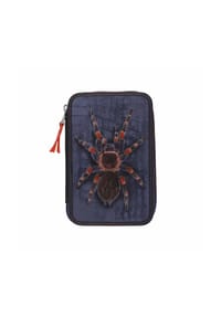 DEPESCHE - 2-Fach Federtasche mit Spinne Adventure World 5,5 x 12 x 19 cm blau-orange - blau-orange