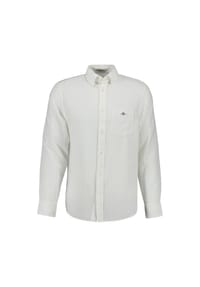 GANT - Herren Hemd - Regular Cotton Linen Shirt, Leinen-Baumwoll-Mix, einfarbig - Beige