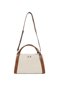 GUESS - Schultertasche, Reißverschluss, Emblem, für Damen - NTBNATURAL/BLACK