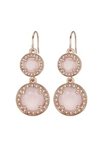 Luluandjane - Damen Ohrringe aus Metall-Legierung in Roségold mit Glas - roségold