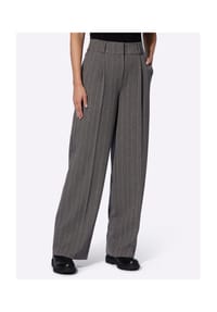 heine - Hose - taupe-schwarz Nadelstreifen