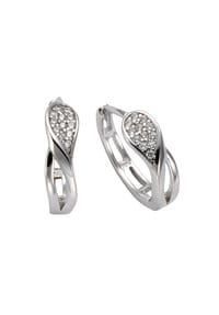 zeeme BASIC - Ohrringe 925/- Sterling Silber 24 Zirkonia - weiß