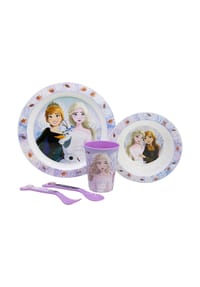COFI - Disney Frozen Teller-Set Mikrowellengeeignet 5-teiliges Kindergeschirr - Mehrfarbig 25x8,5x25,5 cm